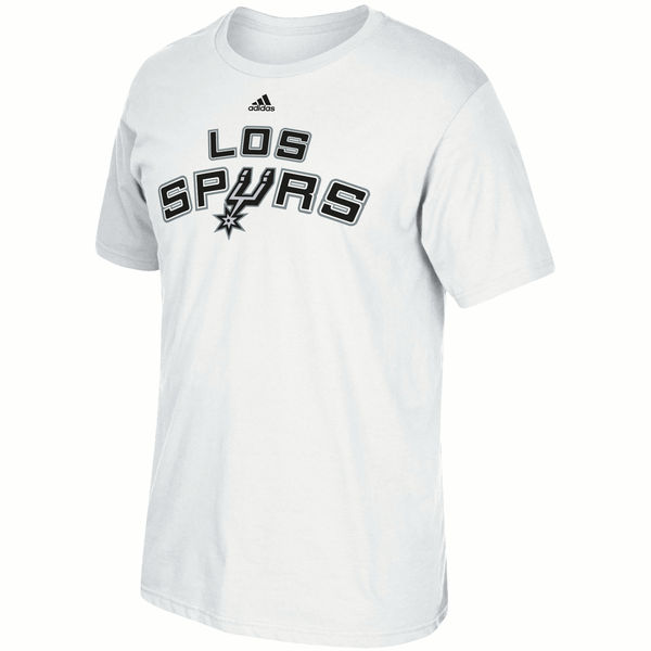 NBA Men San Antonio Spurs adidas Noches EneBeA TShirt White->nba t-shirts->Sports Accessory